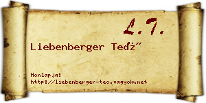 Liebenberger Teó névjegykártya